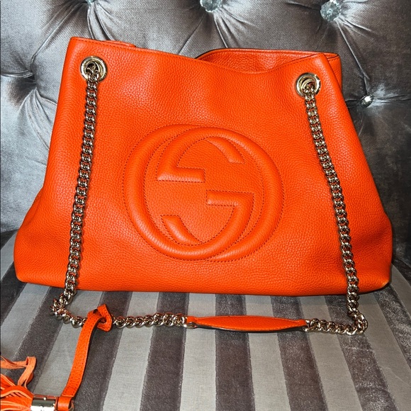 Gucci Handbags - 🍊 YOU ARE LOOKING AT A TOTAL UNICORN 🦄 Gucci Soho Working Tote in Rare Fire 🔥 🍊